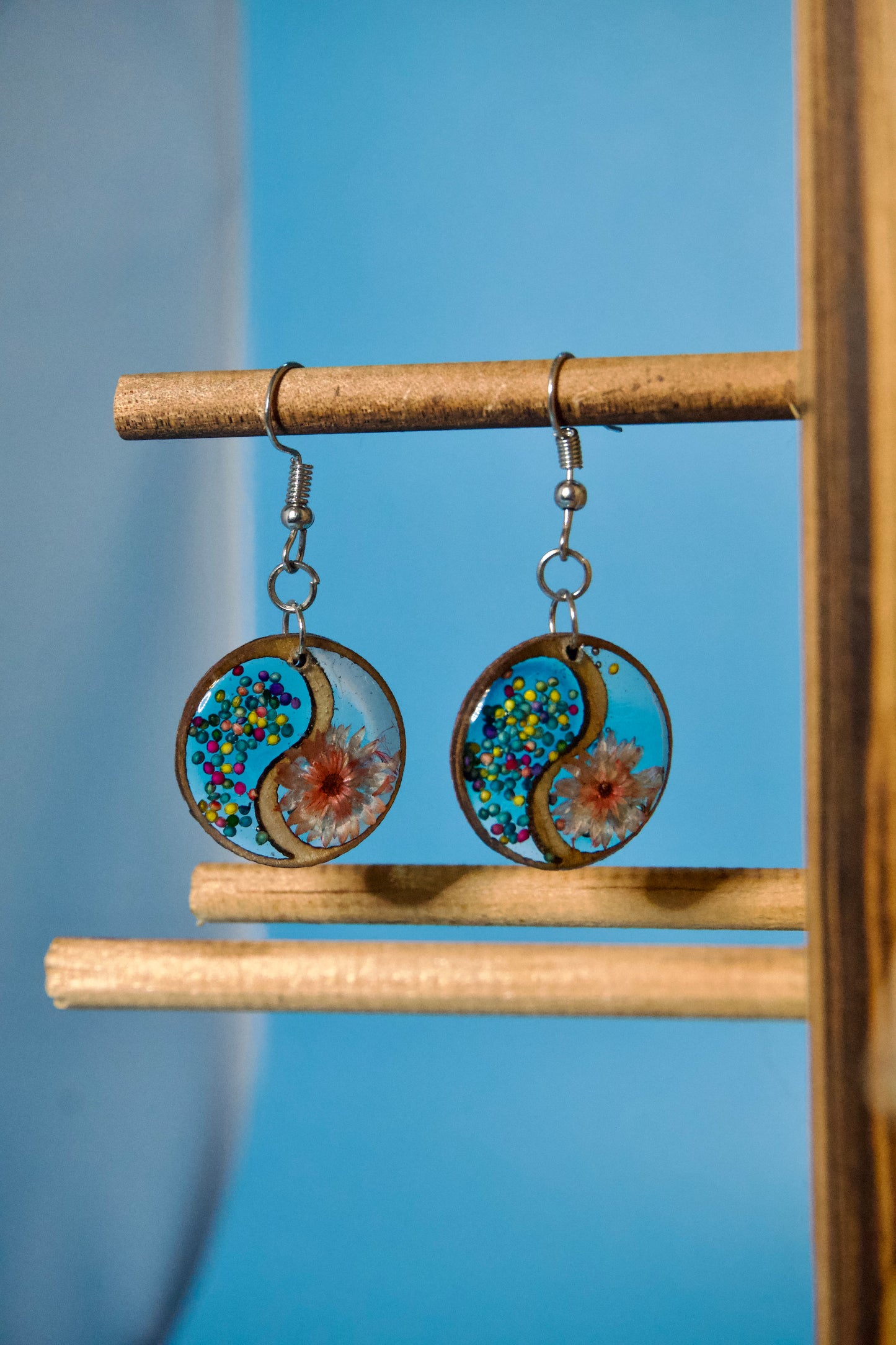 Petrified Flower Earring