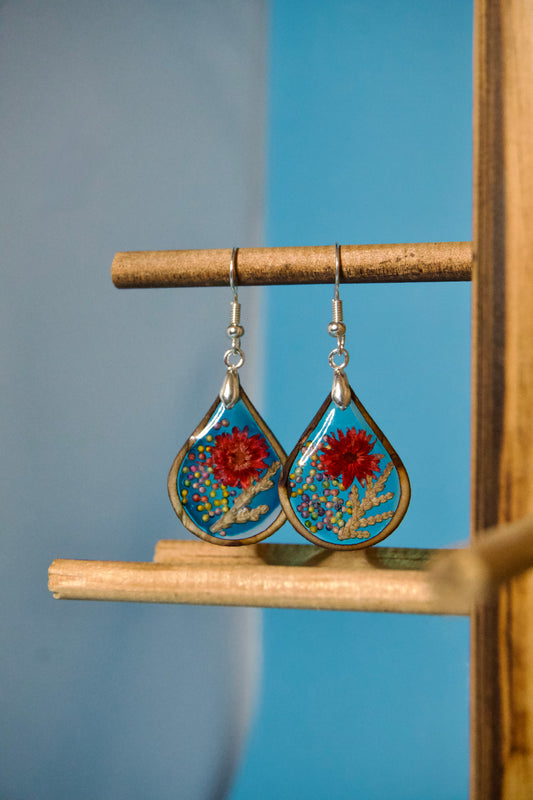 Petrified Flower Earring